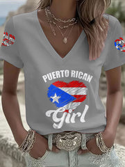 Women's Puerto Rico Art Printed T-shirt