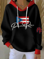 Women's Puerto Rico Art Printed Hoodie