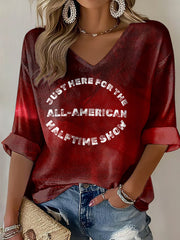 Women's All-American Halftime Show Printed Waffle T-shirt