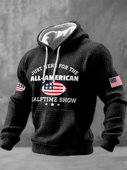 Men's All-American Halftime Show Printed Checkered Cotton Hoodie