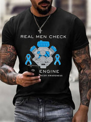 Men's Prostate Cancer Awareness Print Casual T-Shirt