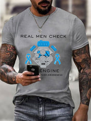Men's Prostate Cancer Awareness Print Casual T-Shirt