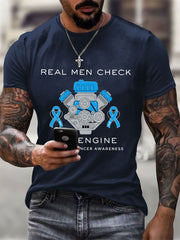 Men's Prostate Cancer Awareness Print Casual T-Shirt