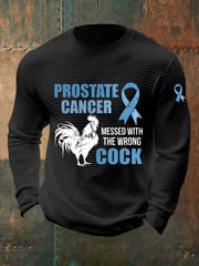 Men's Prostate Cancer Awareness Waffle Print Casual T-Shirt