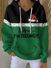 Women's Christmas Funny Feeling Printed Hoodie