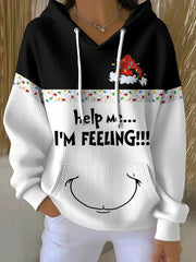 Women's Christmas Funny Feeling Printed Hoodie