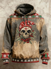 Men's Retro Christmas Skull Hoodie