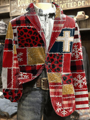 Men's Retro Western Style Christmas Casual Blazer