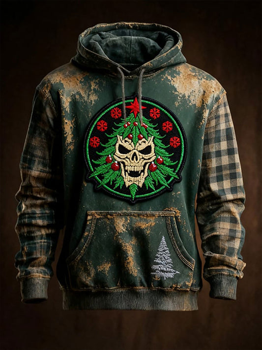 Men's Retro Christmas Skull Hoodie