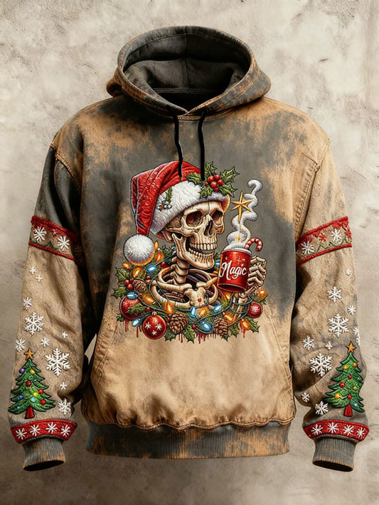 Men's Retro Christmas Skull Hoodie