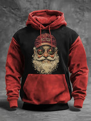 Men's Santa Claus Print Casual Hoodie