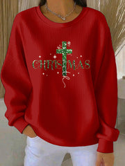 Women's Christmas Belief Print Casual Sweatshirt