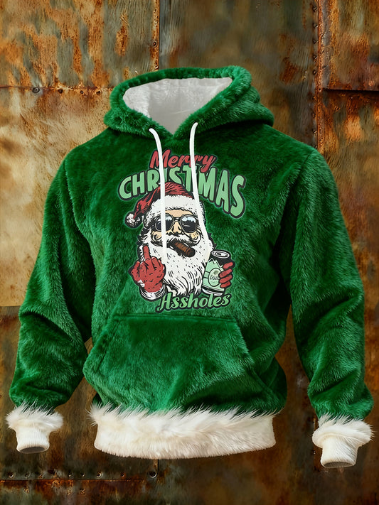 Men's "Merry Christmas, You Bastards" Flannel Hoodie