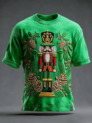 Men's Vintage Christmas Printed T-shirt