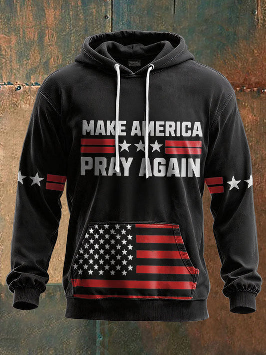 Unisex Nake America Pray Again Printed Hoodie