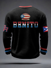 Men's Bunny Football Music Lover Printed Waffle Tops