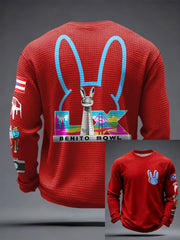Men's Bunny Football Music Lover Printed Waffle Tops