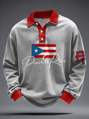 Men's Puerto Rico Flag Printed Casual Tops
