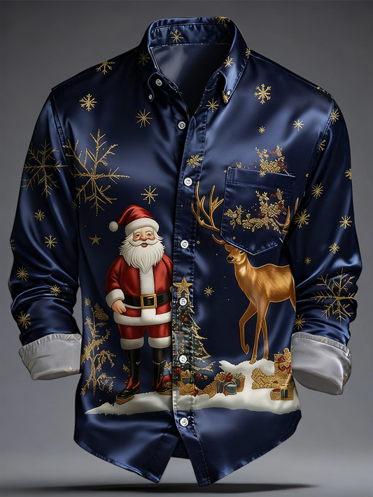 Men's Luxury Christmas Art Printed Shirt
