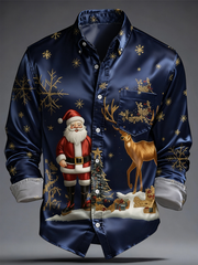 Men's Luxury Christmas Art Printed Shirt