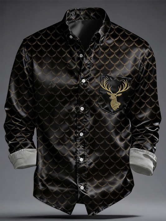 Men's Luxury Christmas Art Printed Shirt