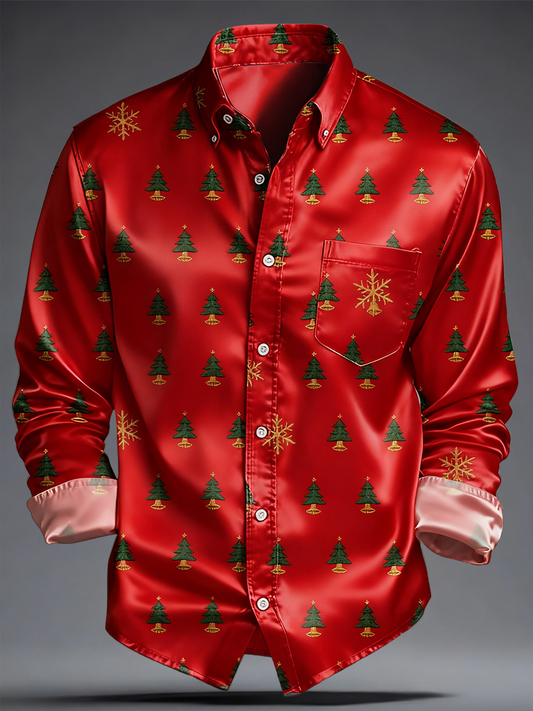 Men's Luxury Christmas Art Printed Shirt