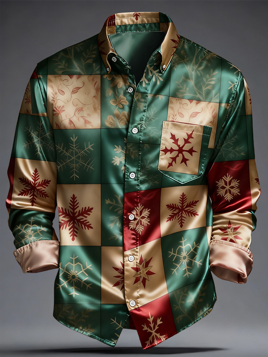 Men's Luxury Christmas Art Printed Shirt