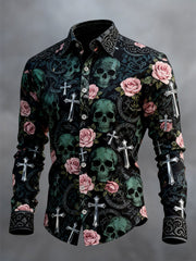 Men's Skull Cross Faith Long Sleeve Shirt