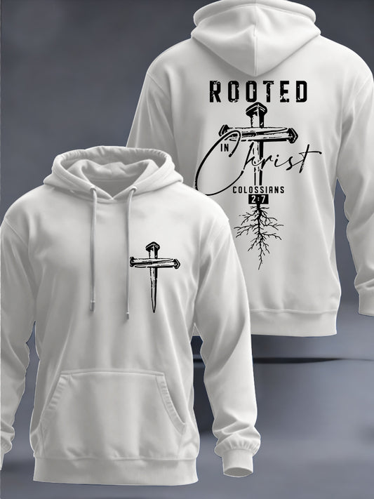Men's ROOTED IN Prist COLOSSIANS 2:7 Hooded Sweatshirt