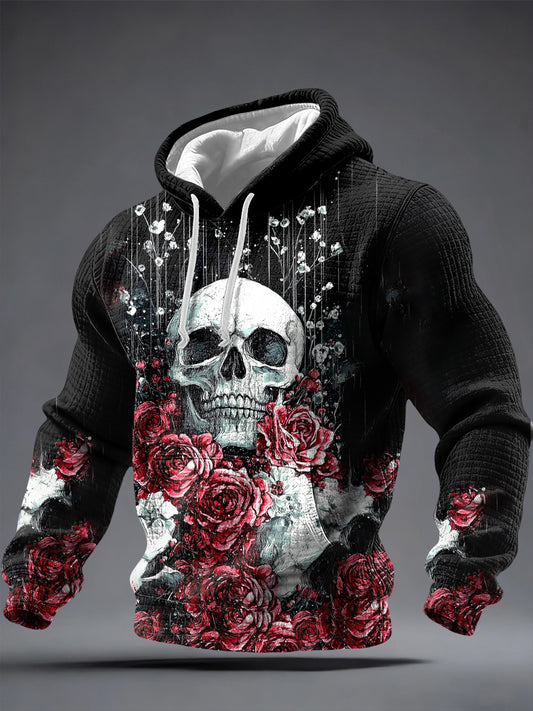 Men's Gothic Skull Printed Hoodie