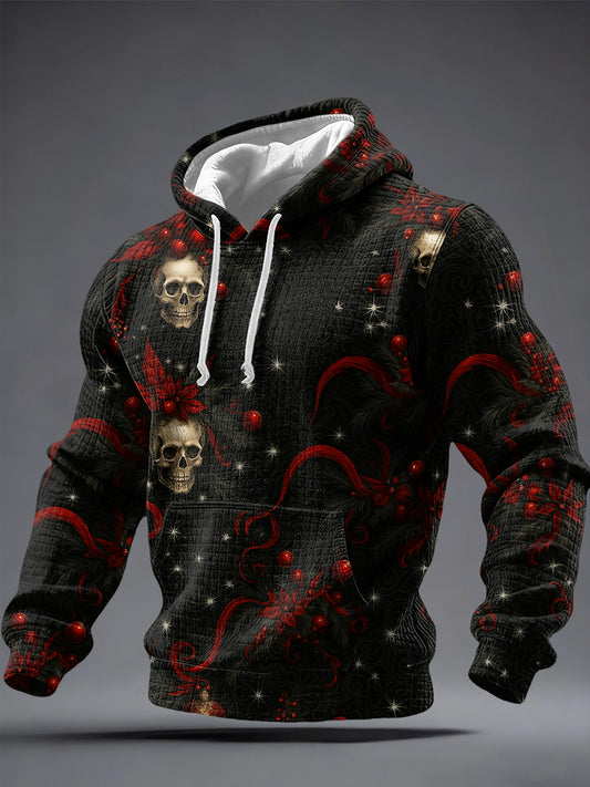 Men's Gothic Skull Printed Hoodie
