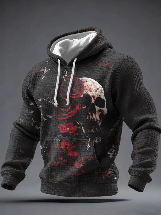 Men's Gothic Skull Printed Hoodie