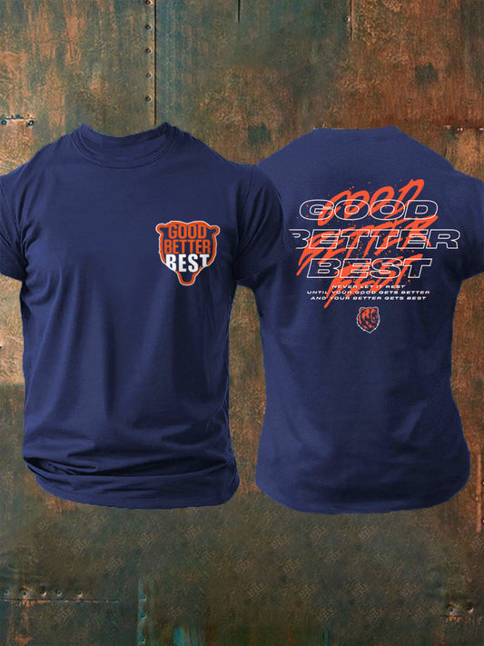 Men's Good Better Best Print Gift For Football Fans Gameday Casual Tee