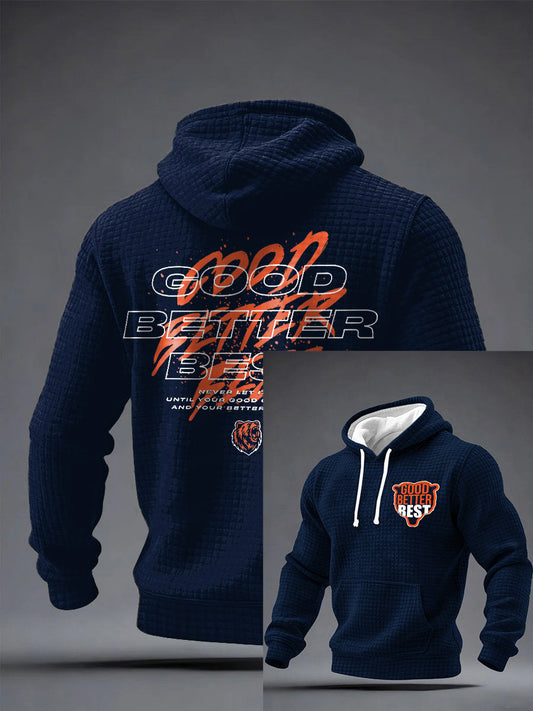 Men's Good Better Best Print Gift For Football Fans Gameday Casual Checkered Hoodie