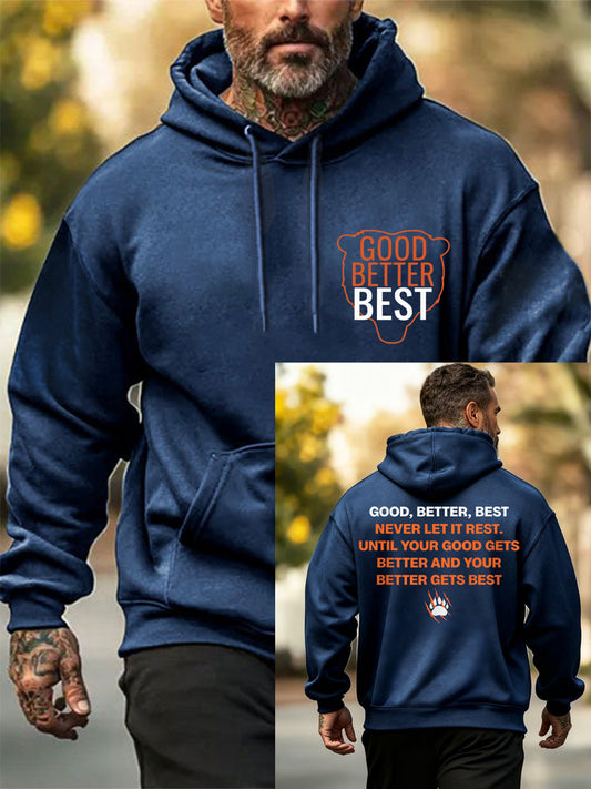 Men's Good Better Best Print Gift For Football Fans Gameday Casual Hoodie
