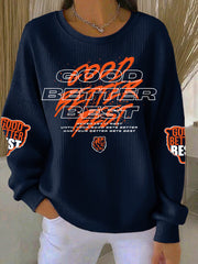Women's Good Better Best Print Gift For Football Fans Gameday Casual Sweatshirt