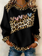 Women's Love Cross Print Casual Top