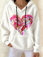 Women's Valentine's Day Heart-Shaped Fleece Hoodies