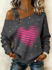 Women's Heart Print Casual Top