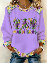 Women's Mardi Gras Print Casual Sweatshirt