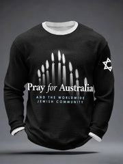 Men's Wear Pray For Australia and the Worldwide Jewish Community Waffle T-Shirts