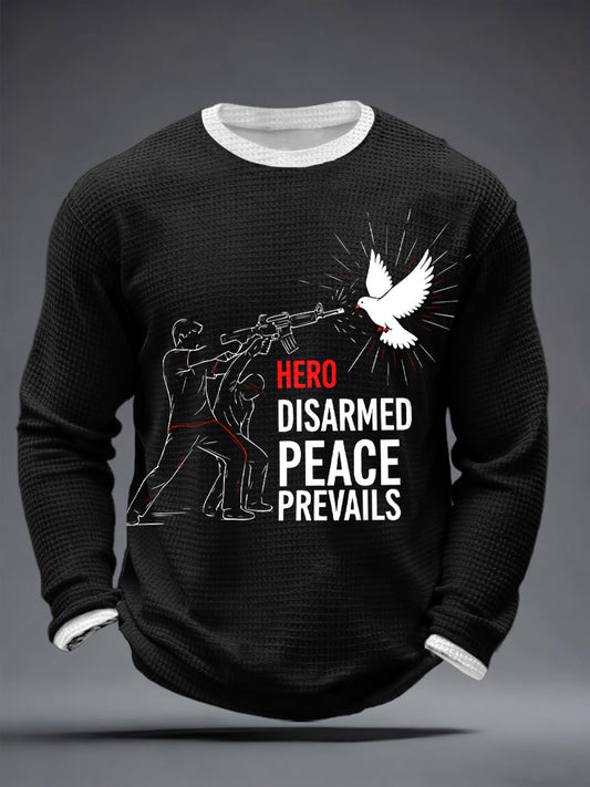 Men's Hero Disarmed Peace Prevails Waffle T-Shirts