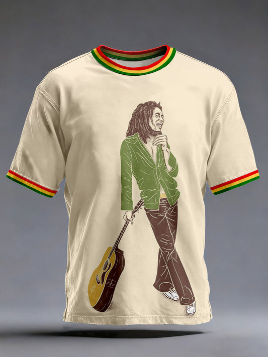 Men's Reggae Music Inspired Print T-Shirt