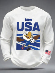 Men's World Cup USA Mascot 2026 Waffle Long Sleeve T-Shirt