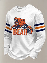 Men's Football Fans Gameday Casual Waffle Long Sleeve T-Shirt