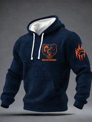 Men's Good Better Best Print Football Fans  Checkered Cotton Hoodie