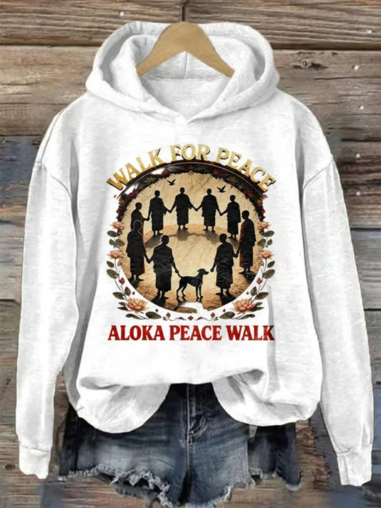 Women's Walk For Peace Print Sweatshirt