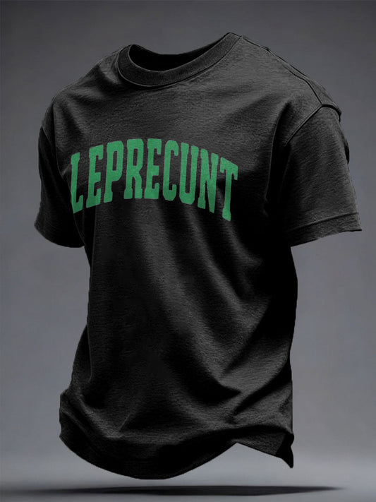 Men's Funny St.Patricks Day Leprecunt Printed T-shirt