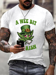 Men's Funny St Patrick Day A Wee Bit Highrish Waffle Long Sleeve T-Shirt
