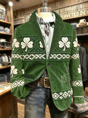 Men's St. Patrick's Day Print Casual Lapel Suit